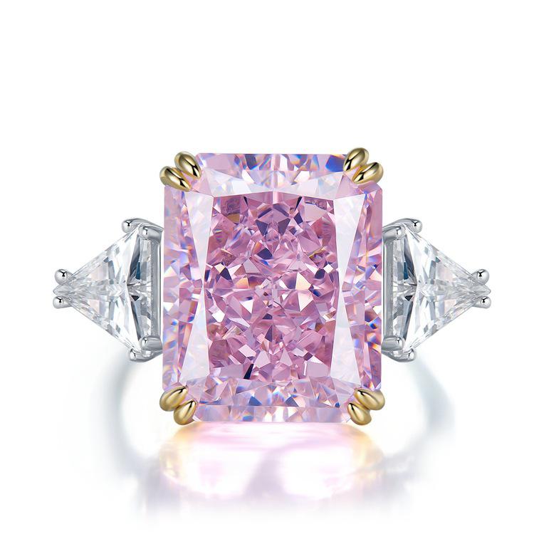 

Ювелирные изделия Xiancan Кольцо для помолвки из стерлингового серебра с высокоуглеродистым бриллиантом 30 карат огранки «Ледяной цветок». Size 5