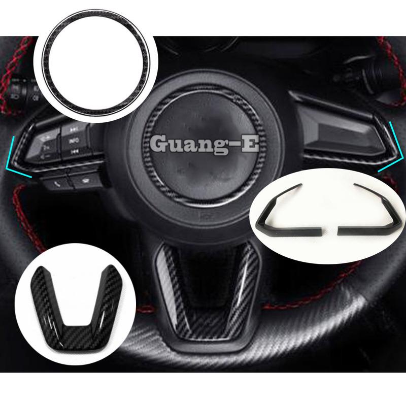 For Mazda CX-8 CX8 2016 2017 2018    Car Sticker Ornament Inner Steering Wheel Interior Kit Trim Frame Cover Parts