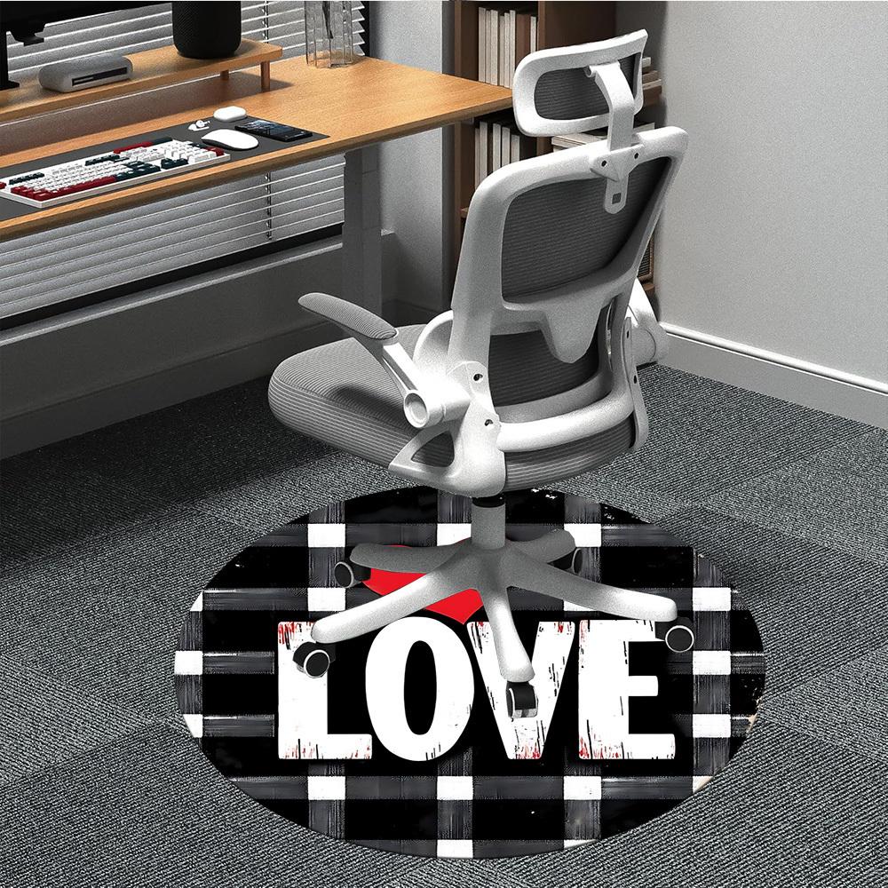 

1pc Love Heart Chair Carpet for Office Non-Slip, Rug for Office, Room, Good Gift for Family or Friends, yy251226194 80cm by 80cm