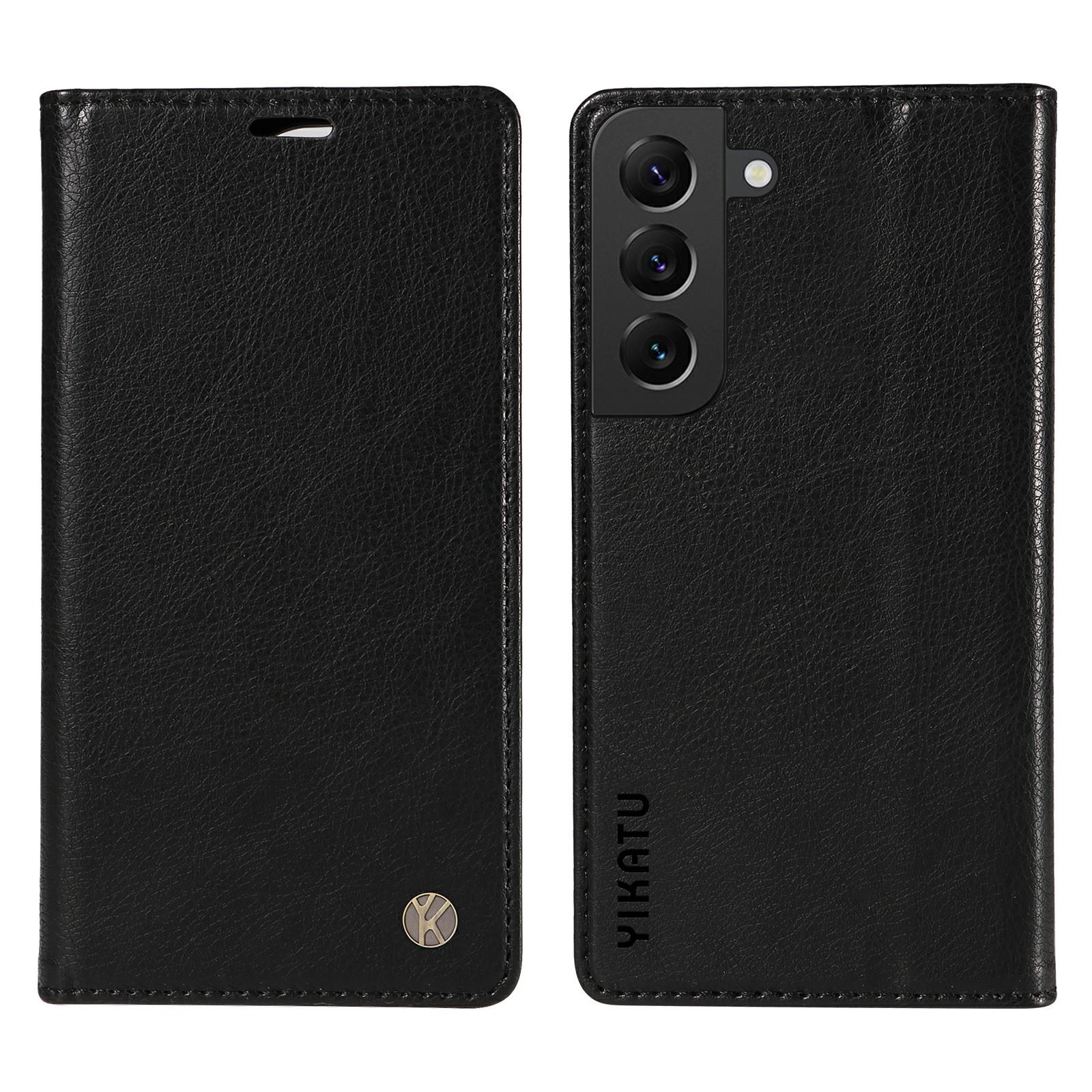 

YIKATU YK-006 For Samsung Galaxy S21 FE 5G Case Anti-Drop Leather Wallet Phone Cover Black