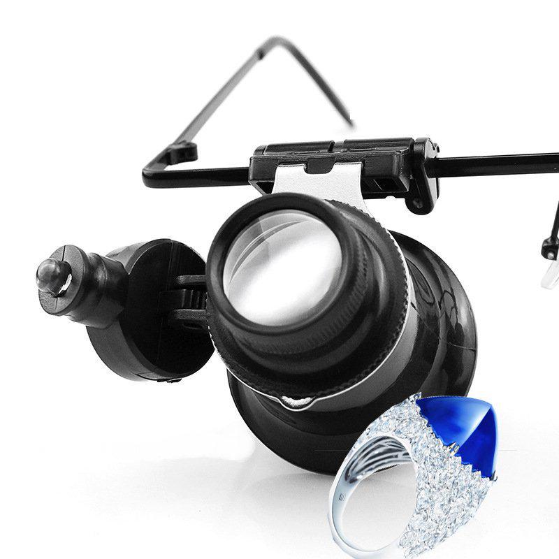 20x Head-Mounted LED Binocular Jewelry & Repair Magnifier