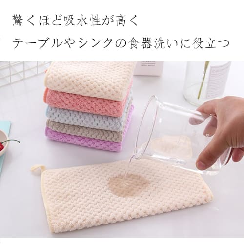 Soft, quick-drying hand towels for home, bathroom, and kitchen cleaning, made from coral fleece. 25x25cm, 3 count, blue.