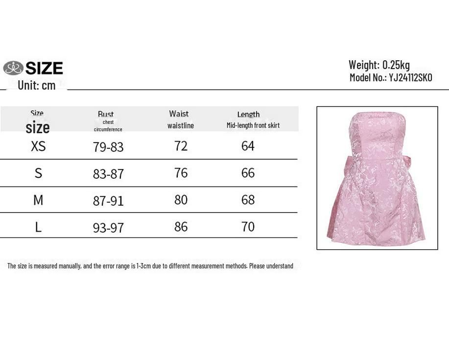 YJ24112 Letní 2024 Stylové žakárové minišaty s mašlí pro ženy