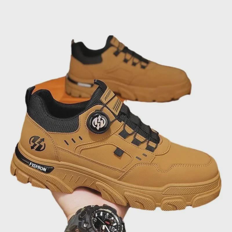 Men's 2025 Spring Slip-On Low-Top Waterproof Casual Sports Shoes with Rotating Button
