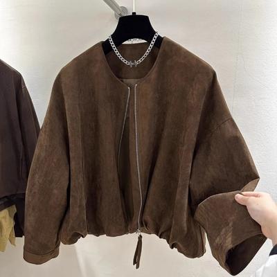 Damenmantel Winter Baumwolljacke Rundhals Verdickte Samt Kurze Lockere Lässige Jacke Oberteil