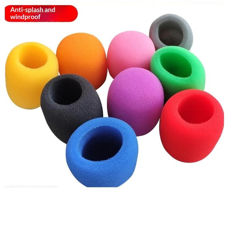 Microphone Sponge Covers Windproof Antispit Soft Random Multicolor Suitable for Studio Recording Live Broadcast Karaoke