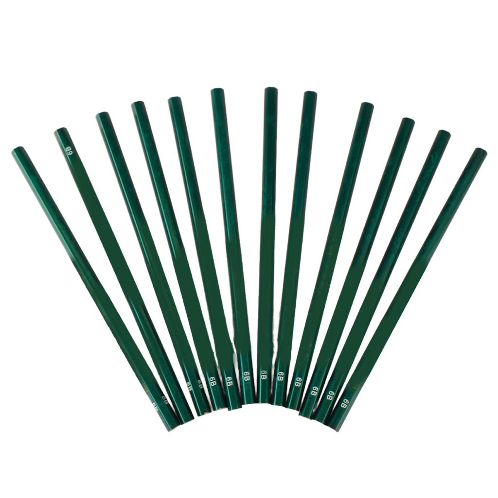 6B Drawing Pencils Drop Resistant Professional Portable Graphite Pencil Set for Sketching Shading
