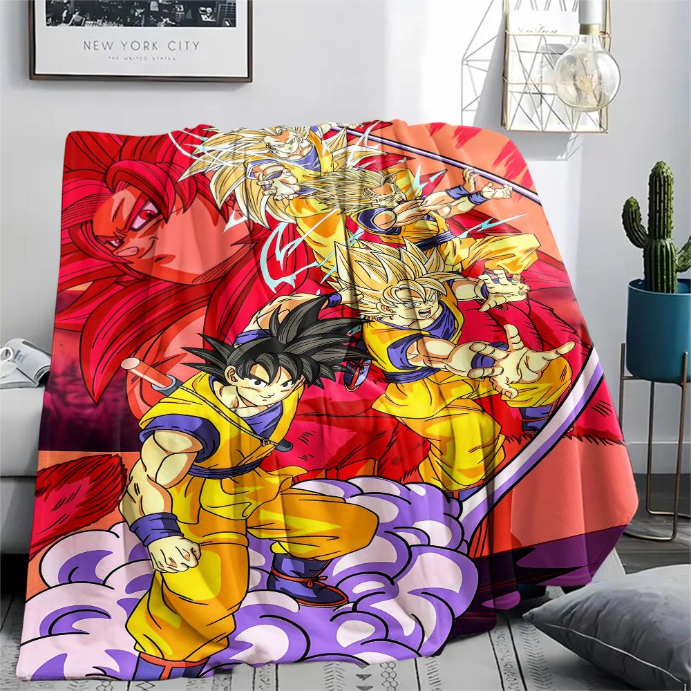 Dragon Ball character Print Flannel Blanket High quality Comfortable for All Seasons Home Decor Warmth and Comfort Perfect for Christmas Gifts