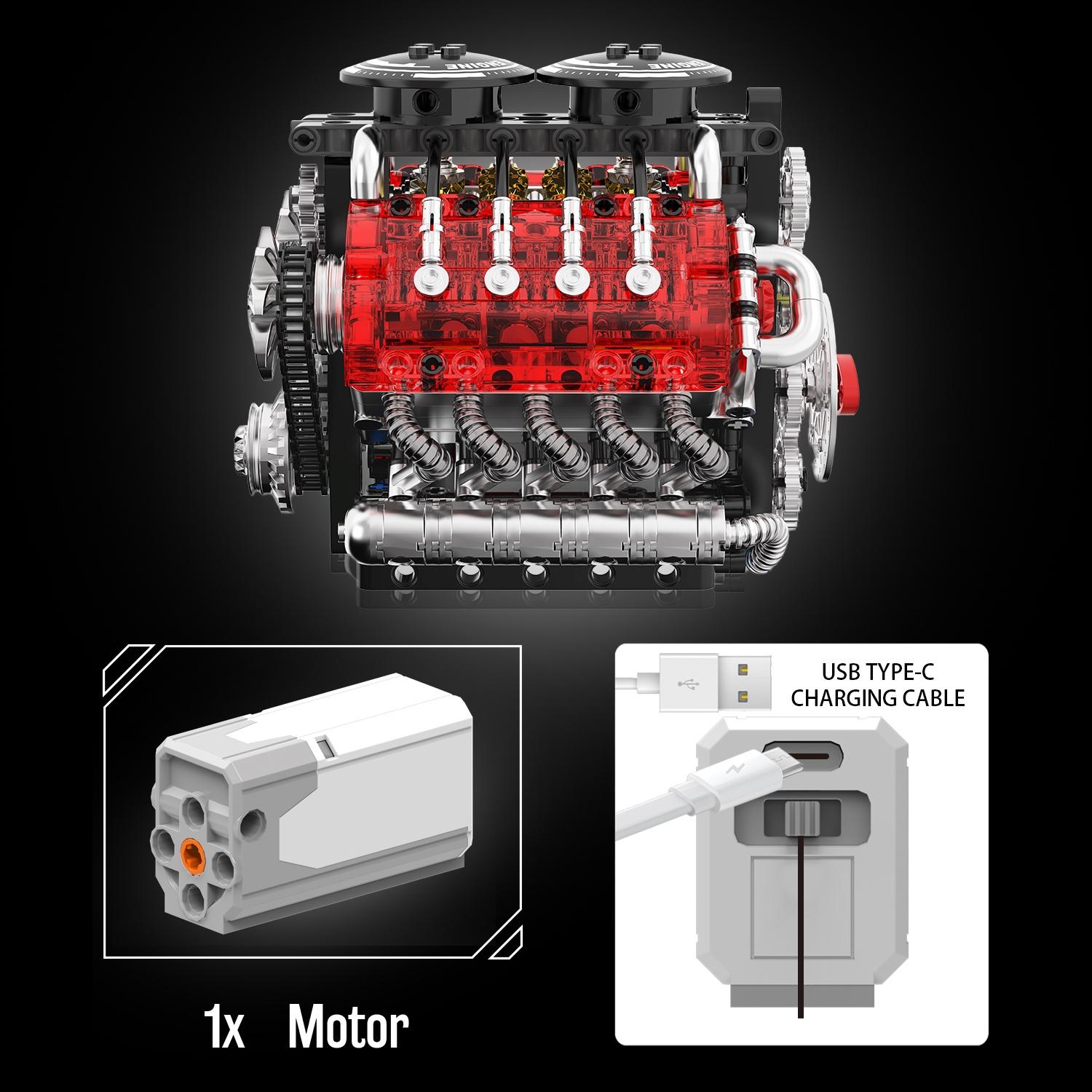 Brand new High-Quality 548Pcs High-Quality Technical High-Quality Twin High-Quality Turbo High-Quality V8 High-Quality Engine High-Quality Building