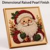 Christmas Pearl Diamond Painting Kit with Pre-Framed Canvas,  DIY Round Gemstone Beads Art Craft Set for Adults Beginners, Holiday Home Decor Wall Ar