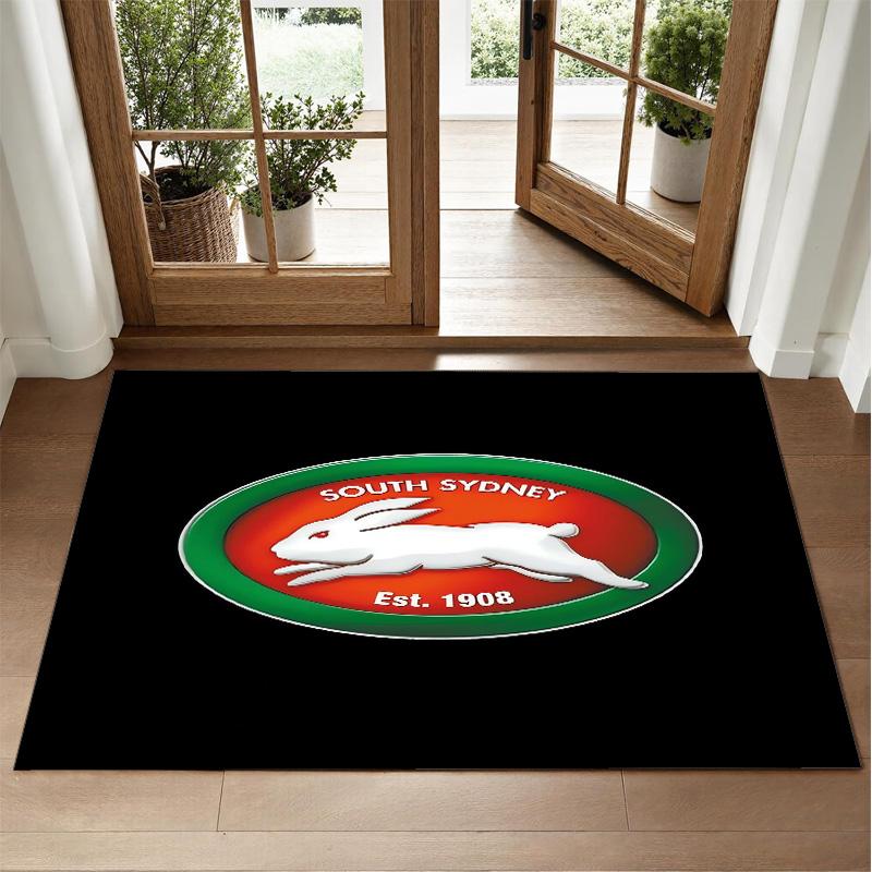 South Sydney Rabbitohs Design Crystal Velvet Rug Soft Decorative Mat for Bedroom Entrance