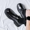 Men's casual leather shoes business dress big head platform wedding groom black summer men's shoes 59260-R