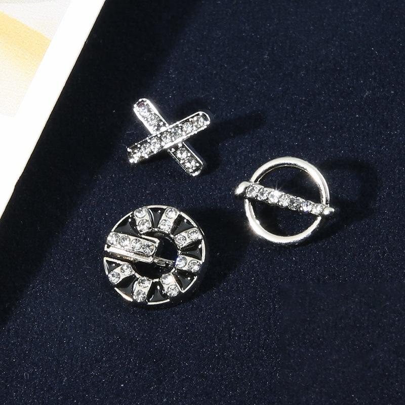 Buttons Diamond Shirt Cardigan Button Accessories Versatile Round Clothes Shirt With Diamonds Women'S High-End Metal Small Buttons
