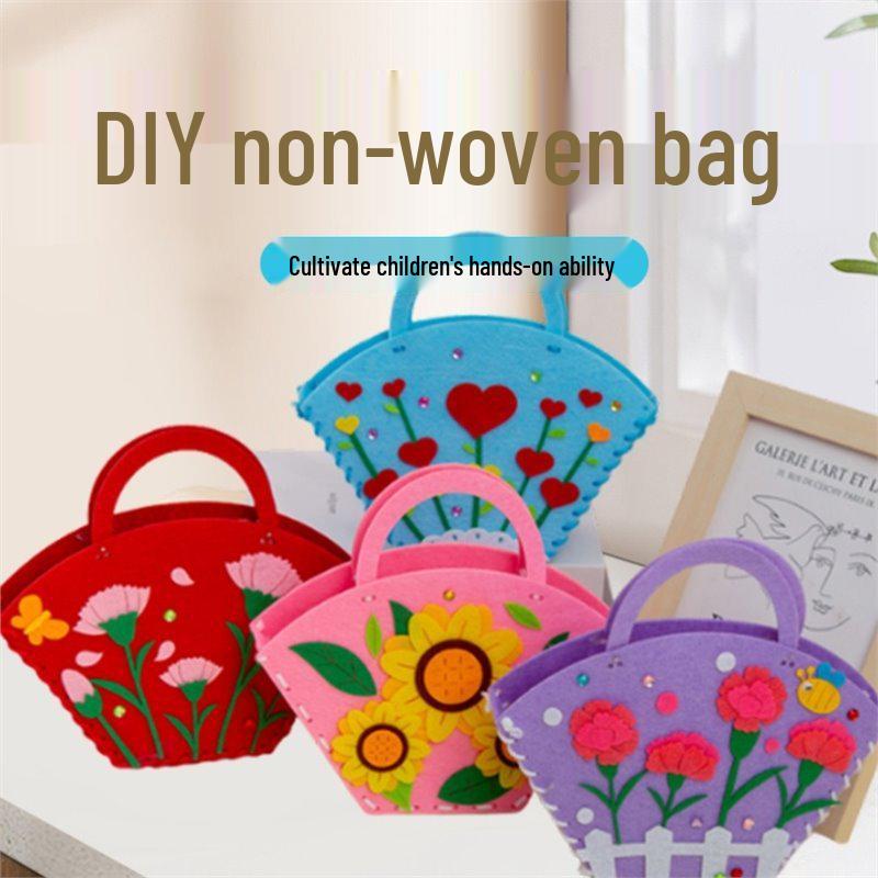 Mother's Day Bouquet Handbag DIY Sewing Kit – Fun Non-woven Fabric Gift for Kids To Make for Mom