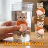 3D Cat Belly Stickers Super Soft Silicone Decor Sticker Cat Squeezeable Toys Cute Stickers Case Decor Stress-relieving Phon O5P4