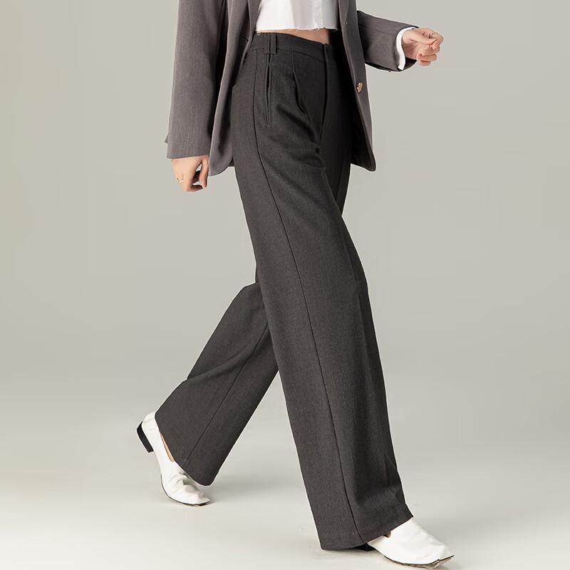 Women's 2024 Autumn High-Waist Wide-Leg Draped Trousers