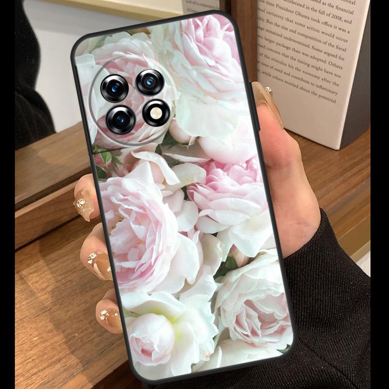 Pink Roses Bouquet Flowers Case For OnePlus 15 R 13T 13R 12R 10T 8T 13 12 11 9 10 Pro Nord 5 CE 4 2 3 Lite N20 N30 Cover