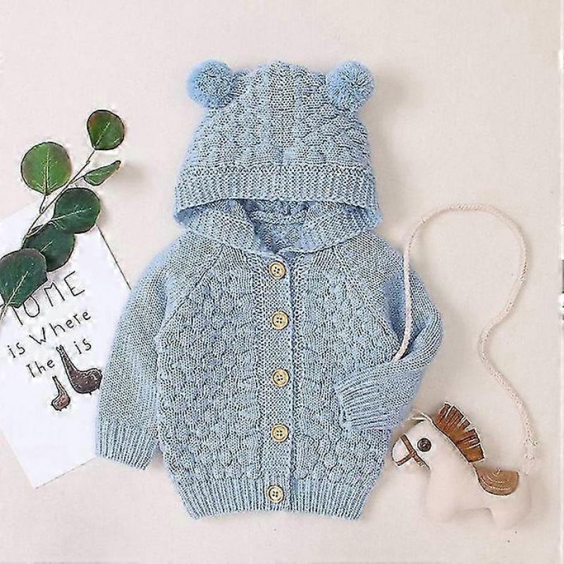 Kinderpullover für Babys und Kleinkinder (0-3 Jahre), Kapuzenpullover, Strickjacke, warmer Unterziehpullover, Herbst- und Winterpullover, einfarbig, 2025