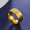 Pet Dogs Engraved Rings Stainless Steel Gold 8MM Wide Cute Animal Finger Rings Jewelry Gift for Men Women