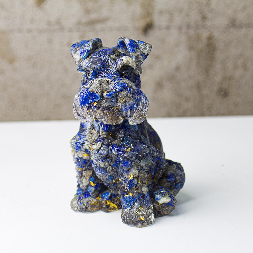 Crystal Obsidian Yellow Quartz Snow Snautery Dog Figurine For Home Decor And Gift Giving