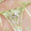 Light Green Floral Embroidered Lace Lingerie Set