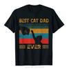 Cotton Tshirt Vintage Best Cat Dad Ever Bump Cat Lover Oversized T-shirt Camisas Design New Coming Unisex Tops Tees Men Clothing