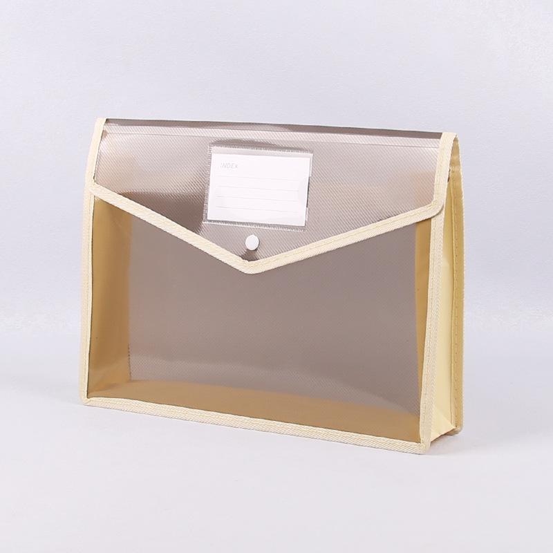 A4 Transparent Large Capacity Snap Button File Bag for Office and Student Documents