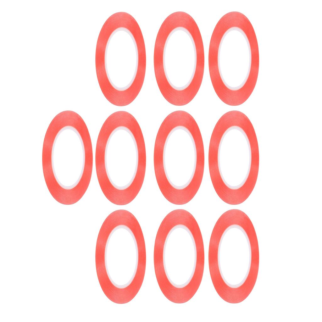 10 Pcs PET Double Sided Tape Strong Viscosity Waterproof Firm Fixation Red PET Mounting Tape