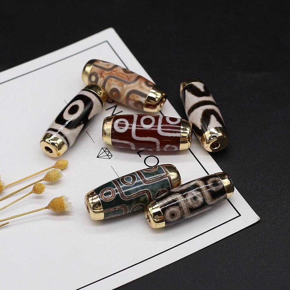 

2Шт Энергия Натуральный камень Кулон Цилиндрический Тяньчжу Бусины Для ювелирных изделий ИЗГОТОВЛЕНИЕ DIY Ожерелье Браслет Йога Dzi Подарочный аксессуар