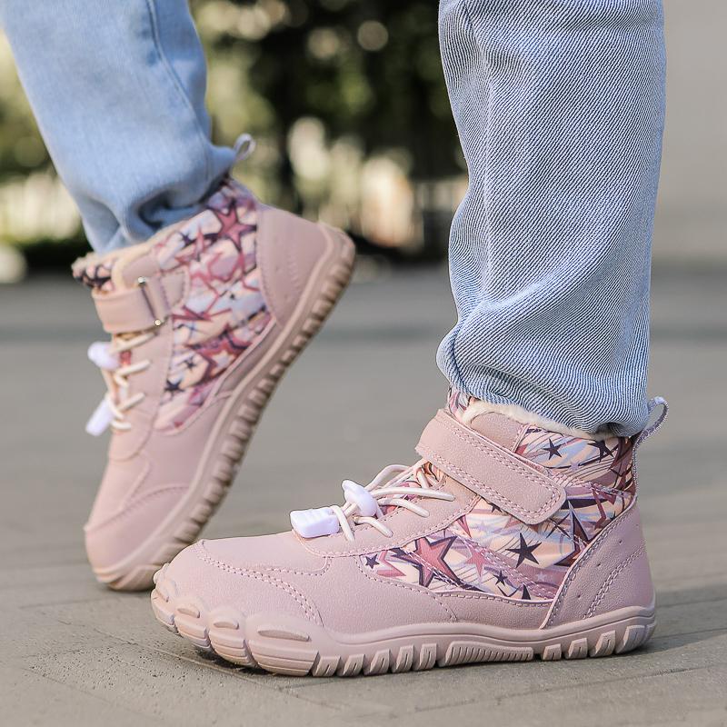 Boys Girls Snow Boots Waterproof Winter Shoes Kids Barefoot Shoes Winter Wide Toe  Minimalist Sneakers (Little Kids/Big Kids)