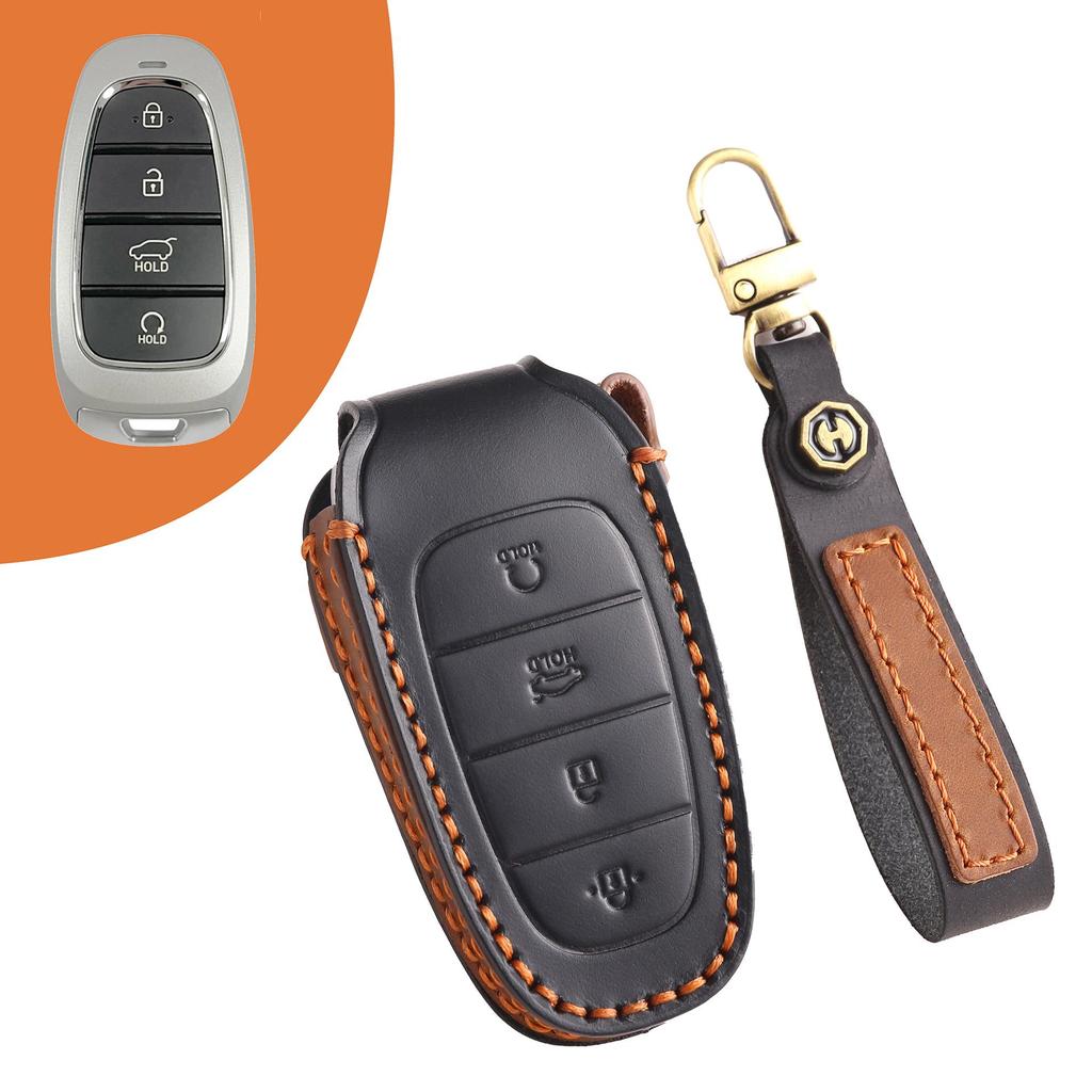 Suitable for New Style Hyundai IX35/IX45 Handmade Cowhide High-End Car Key Cases keychain