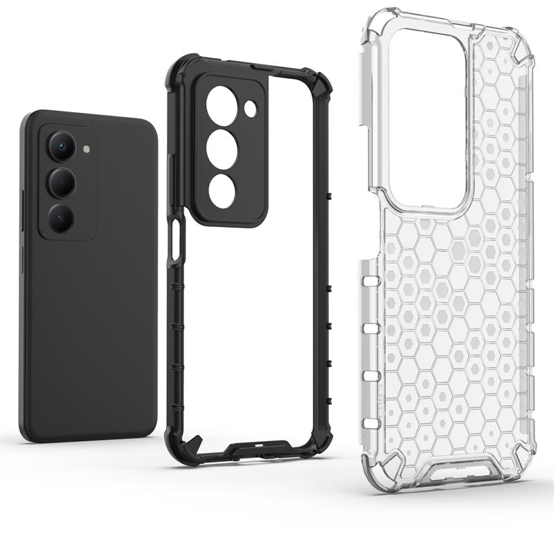 Transparent Phone Case For Xiaomi Redmi 15 Anti-knock Honeycomb Armor Back Case For Redmi 15 15C Cover For Redmi 15 Case 6.9inch