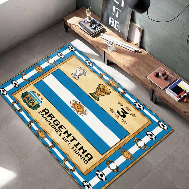 World Cup Football Pattern Square Carpet,Area Rug,Carpet Rug for Living Room Bedroom Sofa Playroom Decor,Non-slip Floor Mat,Holiday Birthday Gifts