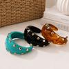New Retro Smudged Resin Willow Nail Wide Bracelet Irregular Opening Simple Light Luxury Temperament Jewelry