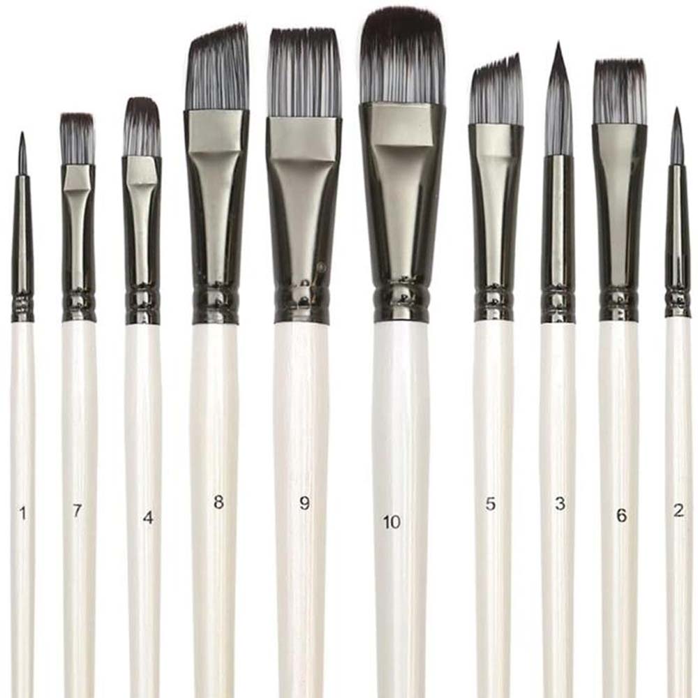 

10 белых деревянных держателей для ручек, нейлоновые кисти, различные модели для ежедневного использования, подходят для масляной живописи, акварели