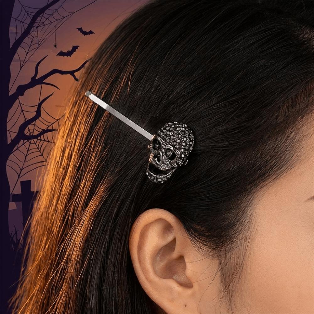 Spider Bangs Clip Black Halloween Hair Clips Creative Rhinestone Barrettes  Halloween Festival