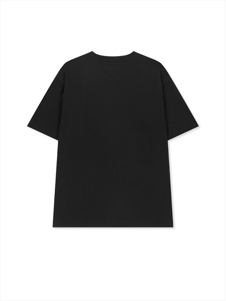 [Matinkim] Applique Felt Logo Top for Men In Black