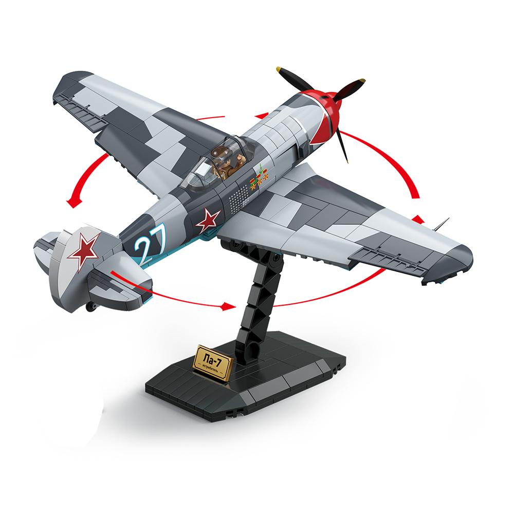 World War 2 WW2 Army Military Soldiers SWAT LA-7 Fin Fighter Model Building Blocks Bricks Children's Toys Christmas Gift