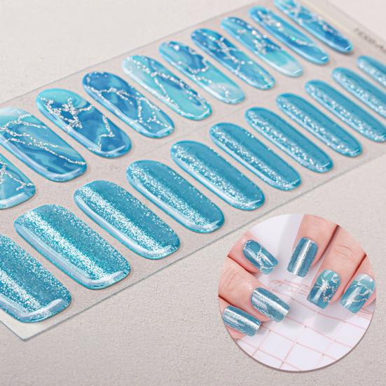 Tiras de Esmalte com Glitter com Lixa Fácil de Aplicar Remover Autoadesivas Unha Inteira Feminina Adesivo para Unhas Manicure Caseira Decoração DIY Nail Art Wrap