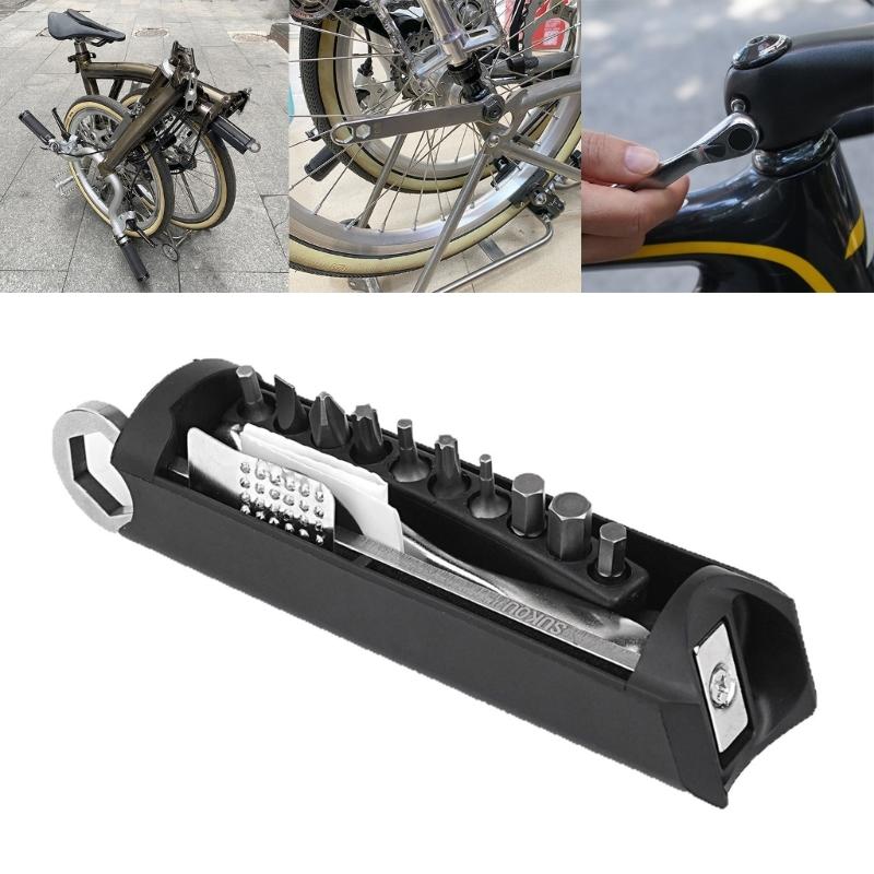 Multifunctional Bicycles Repair Tool Set Folded Easy Maintenances Wrenches Tool for Convenient Use