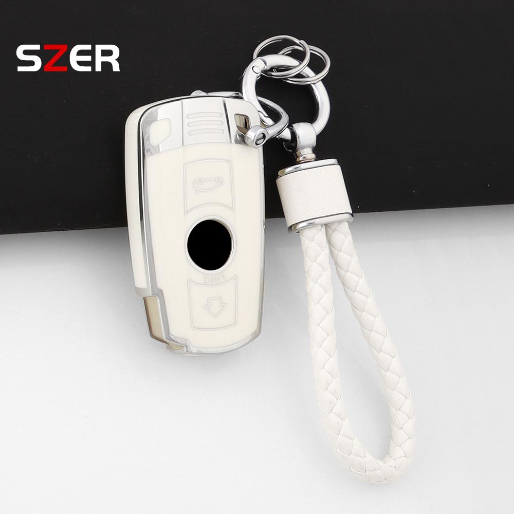 For Bmw E90 E60 E70 E87 3 5 6 Series M3 M5 X1 X5 X6 Z4 E71 E72 E88 E89 E91 E92 Fashion Tpu Car Key Case Cover Protector Keychain