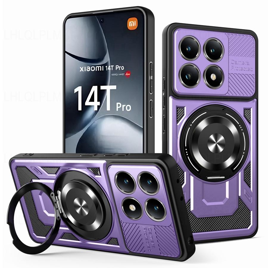 Luxury Shockproof Armor Magnetic Case For Xiaomi Redmi Note 14S 14 13 Pro 5G 14C A5 Poco C75 M6 X6 X7 F7 14T 15 Ultra Ring Cover