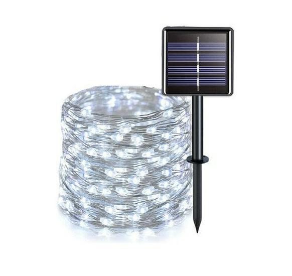 

Водонепроницаемые уличные светодиодные рождественские гирлянды на солнечных батареях - мигающая медная проволока для декора сада и двора 12m 100 lights [8 modes]