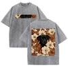 Double Sided Animal Pattern Print Vintage Washed T Shirt Oversized Cotton Aesthetic Kawaii Casual Short Sleeve Streetwear Tee