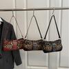 Boucle de Ceinture Rétro Imprimé Léopard Décontracté Bandoulière Unique Automne Hiver Nouveau Style Mode Rivet Grande Capacité Sac sous le Bras.