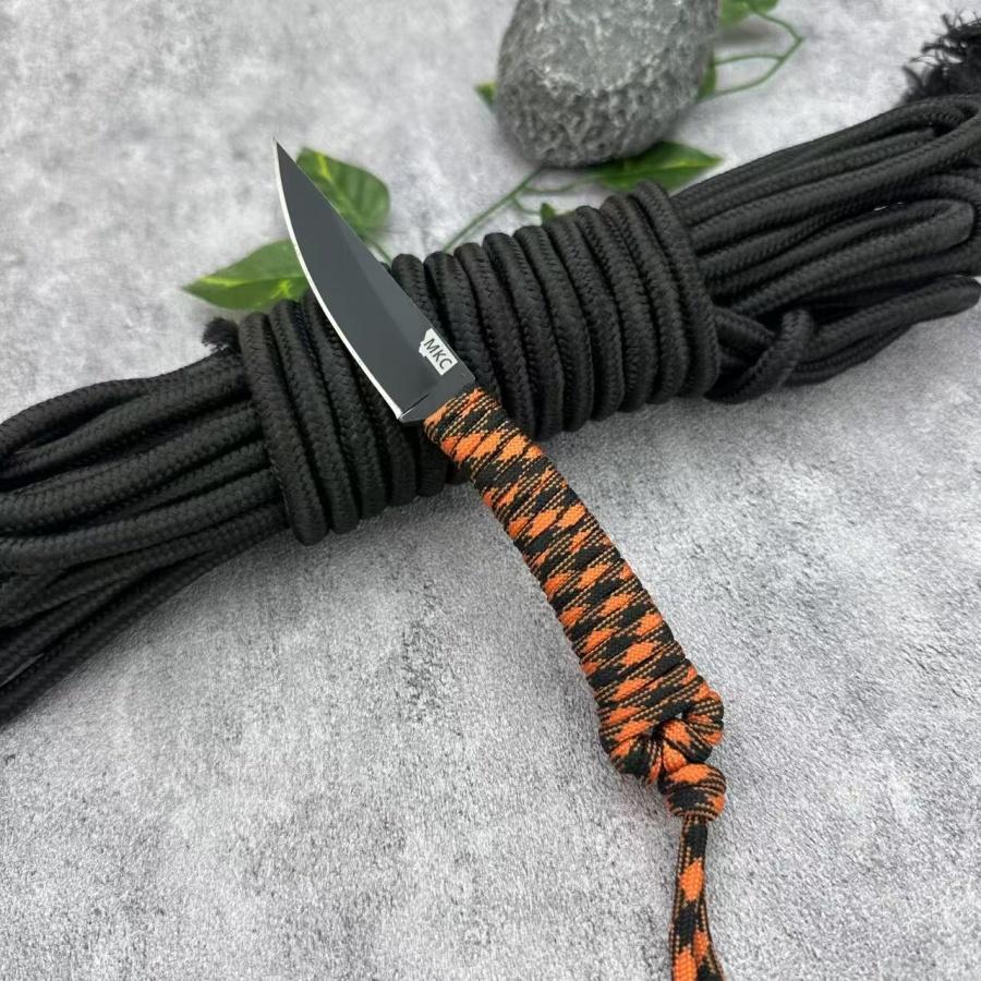 MKC Pocket Tactical Pocket Knife 440c Steel Nylon Rope Handle Outdoor Camping Survival EDC Carving Knife Window Breaker