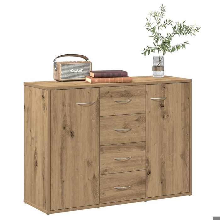 VidaXL Buffet chêne artisanal 88x30x64 cm bois d'ingénierie, meuble de rangement, meuble de rangement de cuisine, meuble de 855893