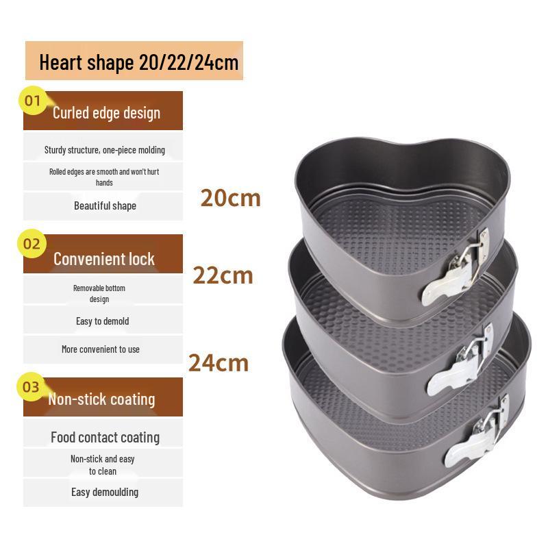 

Набор антипригарных форм для торта в форме сердца, круга и квадрата со съемным дном и застежкой