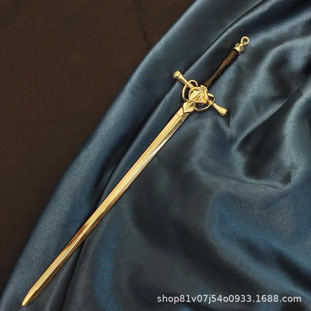 Neuer Chinesischer Punk Rubin Anhänger Schwert Haarnadel Mode Schlicht Modern Kopfschmuck Hinterkopf Pan Haarschmuck