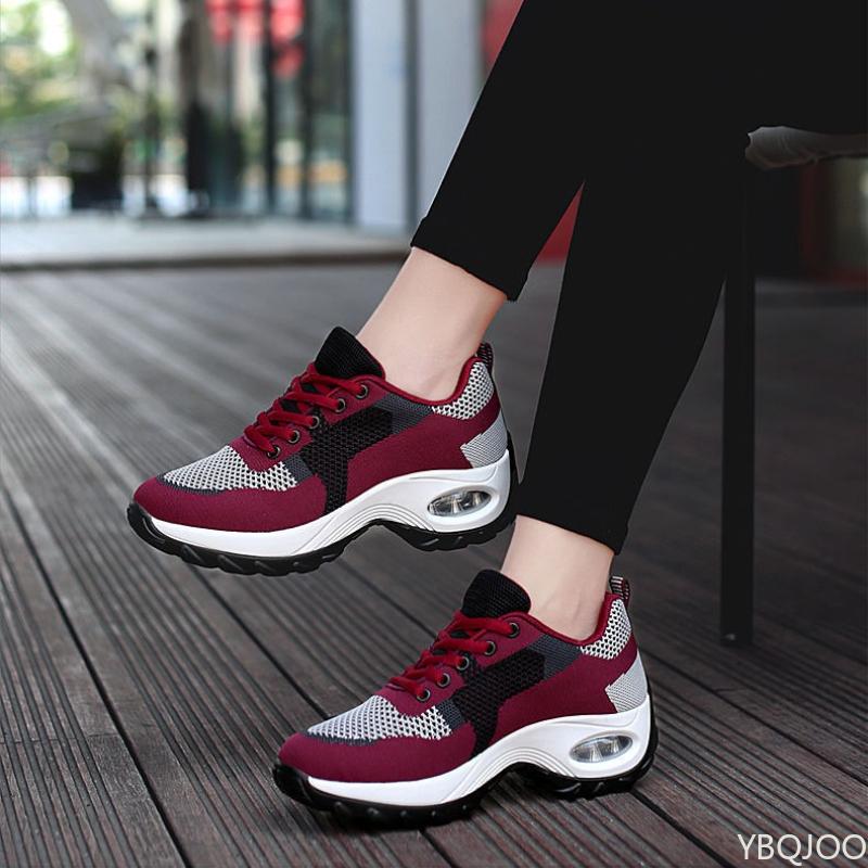 Spring Autumn women s single shoe sports shoes color blocked walking running fashionable mesh breathable women s shoes 37